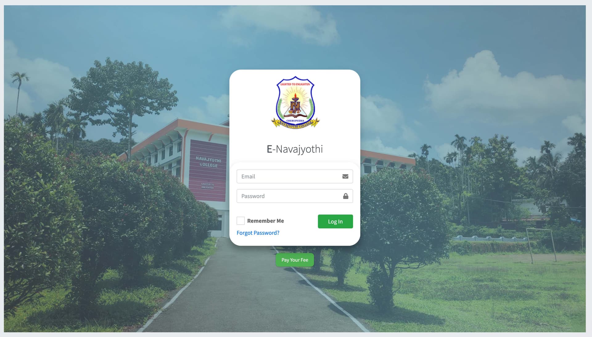 Login Page - ENava- college management system Project Screenshot