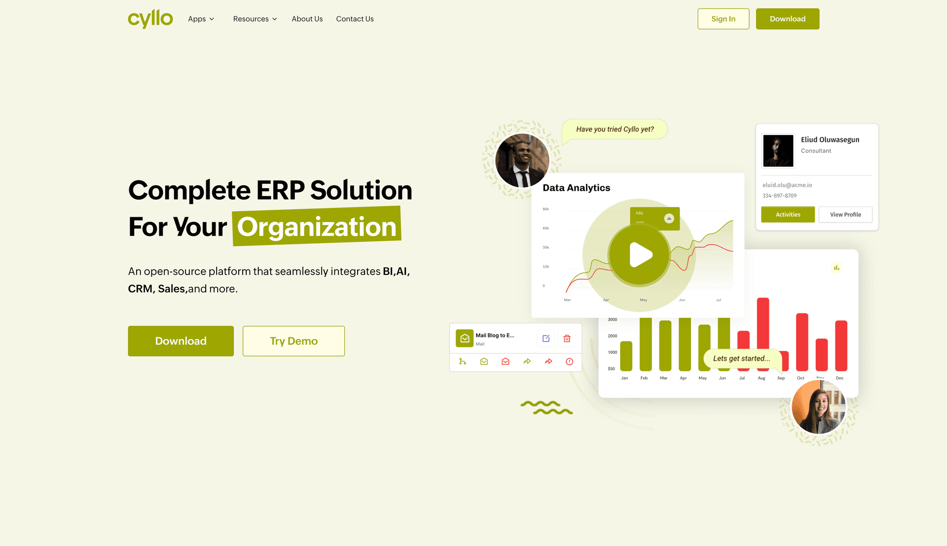 Landing Page - Cyllo Project Screenshot