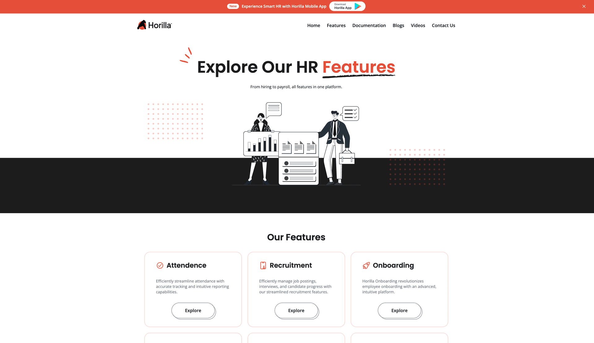 Feature page - Horilla Project Screenshot