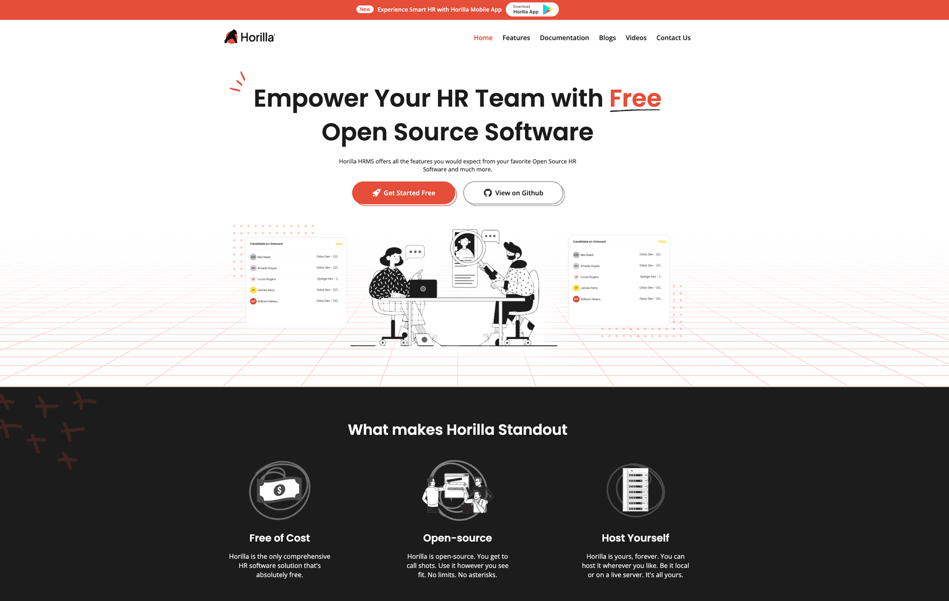 Landing Page - Horilla Project Screenshot